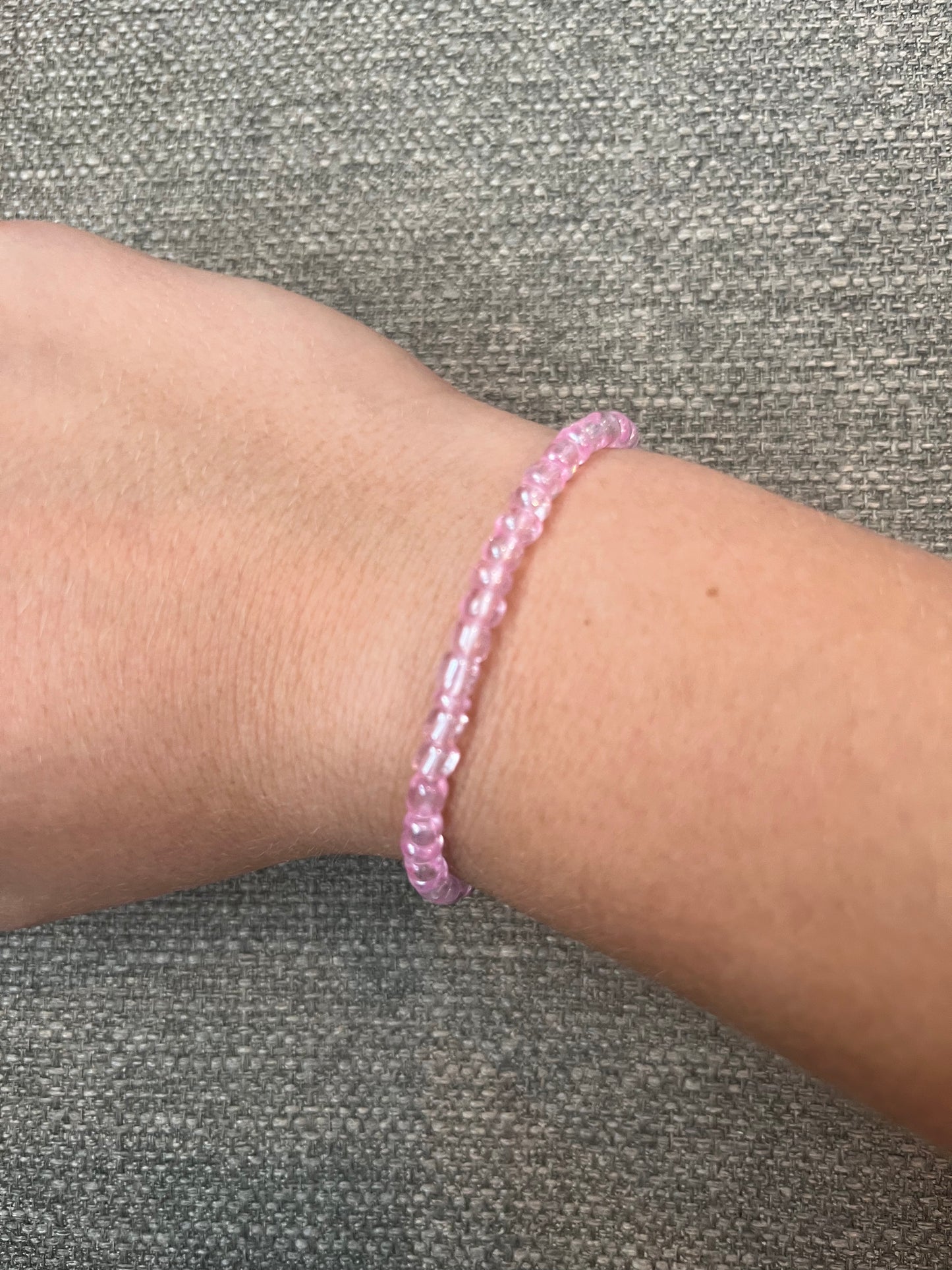 Pink seed bead bracelet