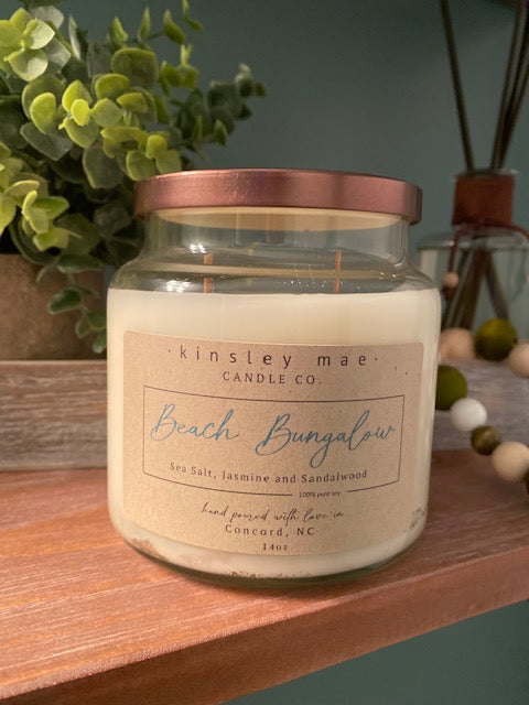 14oz. Beach Bungalow | Soy Wooden Wick Candle